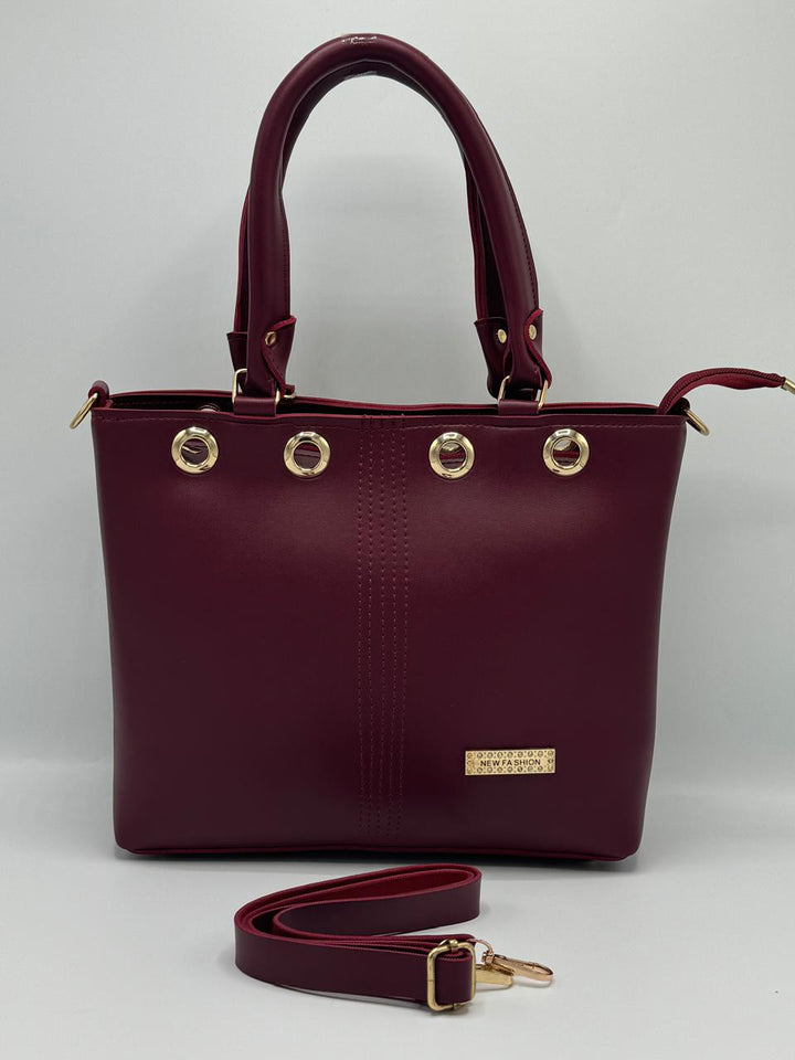 Sophisticated Tan Tote with Gold Detailing