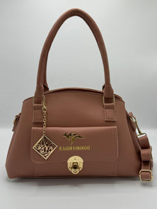 Elegant emobossed handbag with front pocket