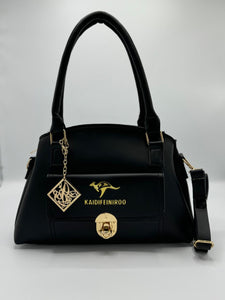 Elegant emobossed handbag with front pocket